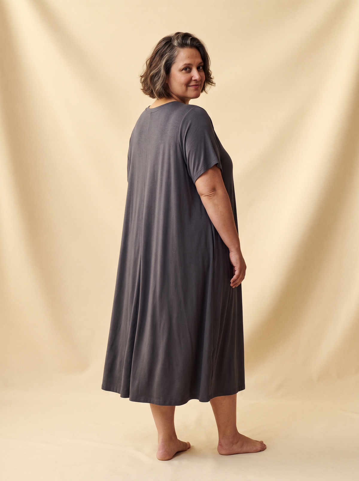 Camisón Frescor antracita de espalda