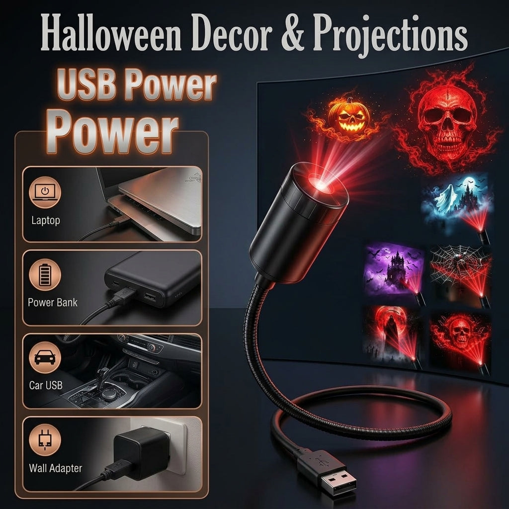 Proyector LED Halloween USB