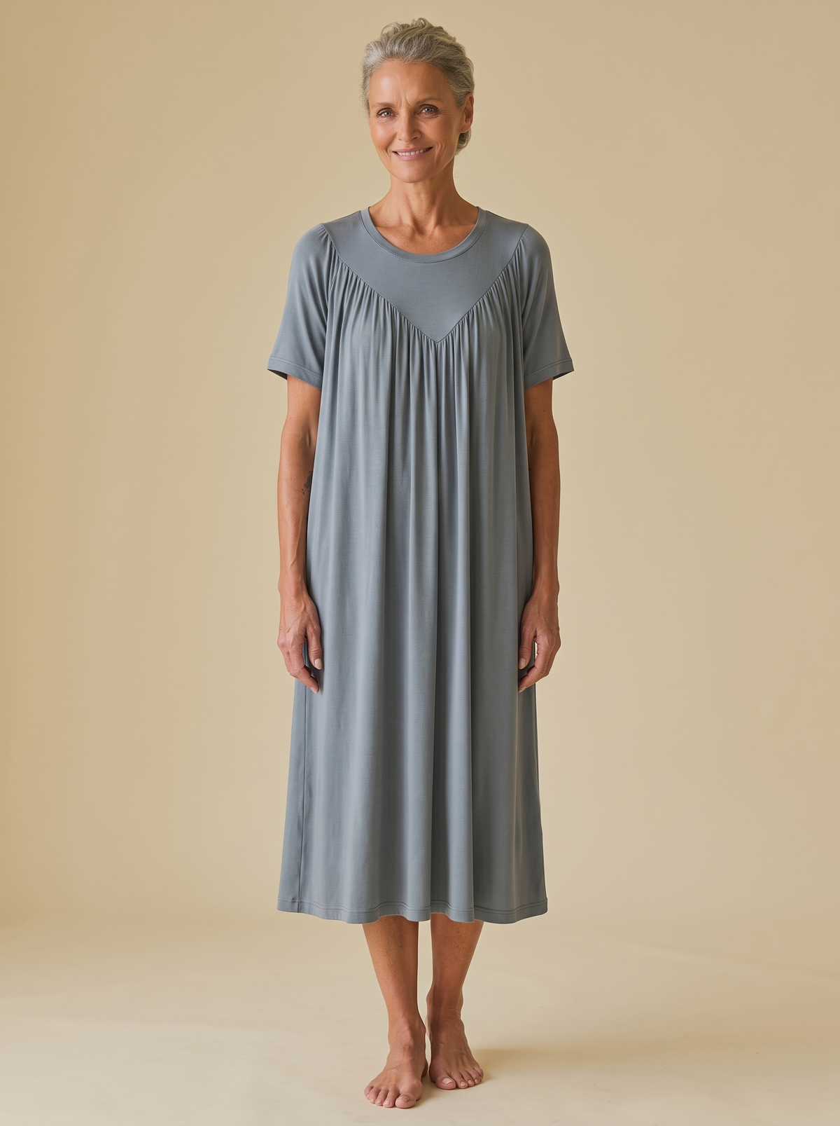 Camisón Frescor azul grisáceo de frente