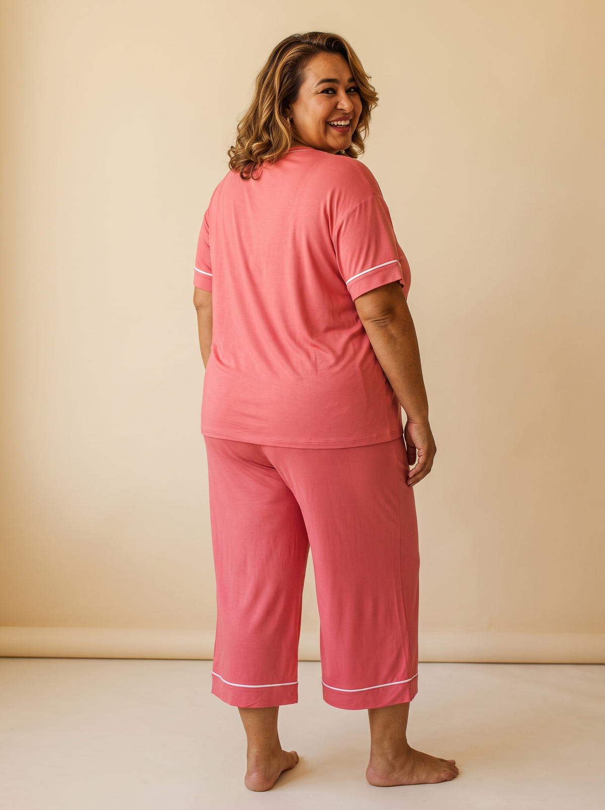 Conjunto Frescor coral de espalda